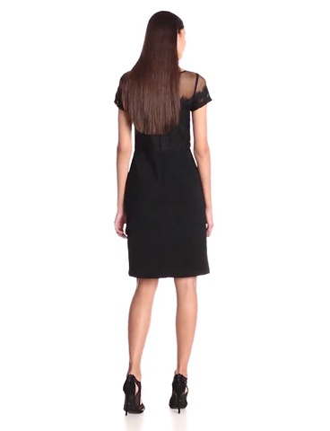 Price:$44.99    JS Boutique Women's Short Rouched Jersey Dress W/Mesh and Lace Bodice and Beaded Waist, Black, 4  Clothing
