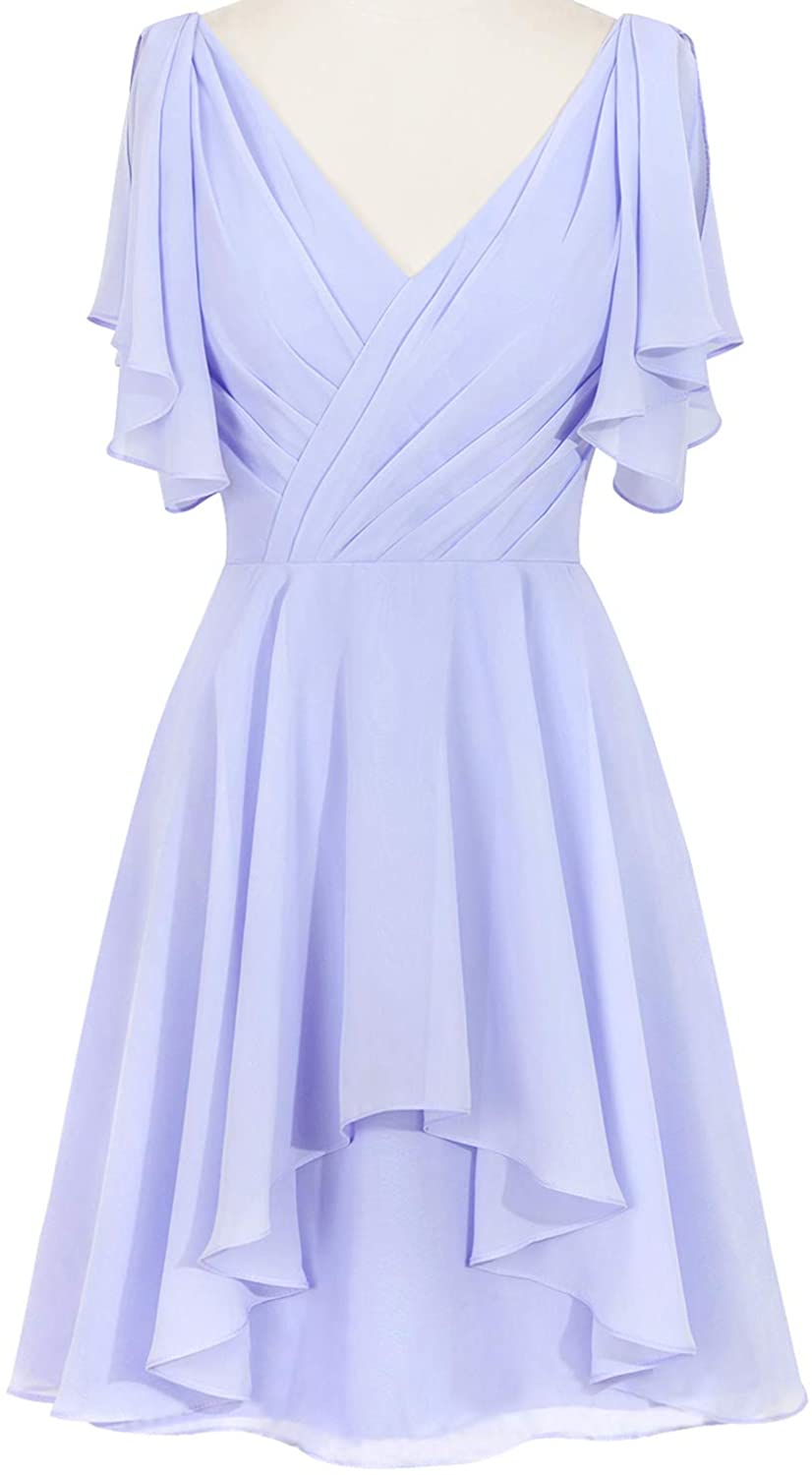 Price:$106.00    Preferhouse Wedding Party Dress for Women Knee Length with Sleeve Drape  Clothing
