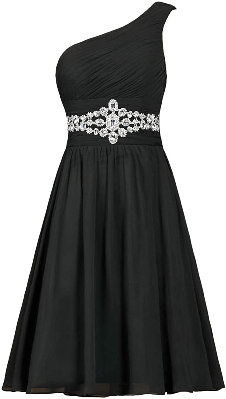 Price:$35.99 Unbranded Women's Short Cocktail Party Dress One Shoulder Prom Gown at Amazon Women’s Clothing store