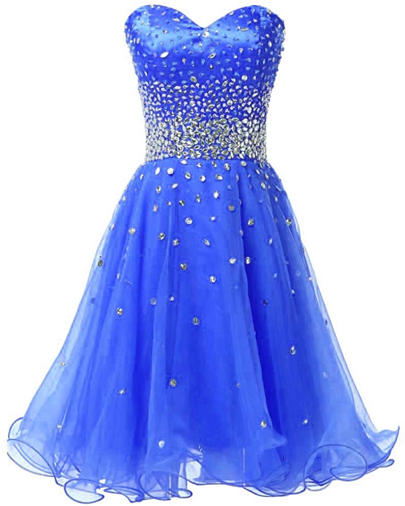 Price:$0.00    Bonnie clothing Women's Beaded Lace Up Short Puffy Prom Dress  Clothing