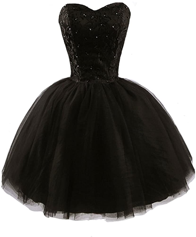 Price:$99.99    Kivary Women's Short Little Black Homecoming Prom Lace Cocktail Party Dresses  Clothing