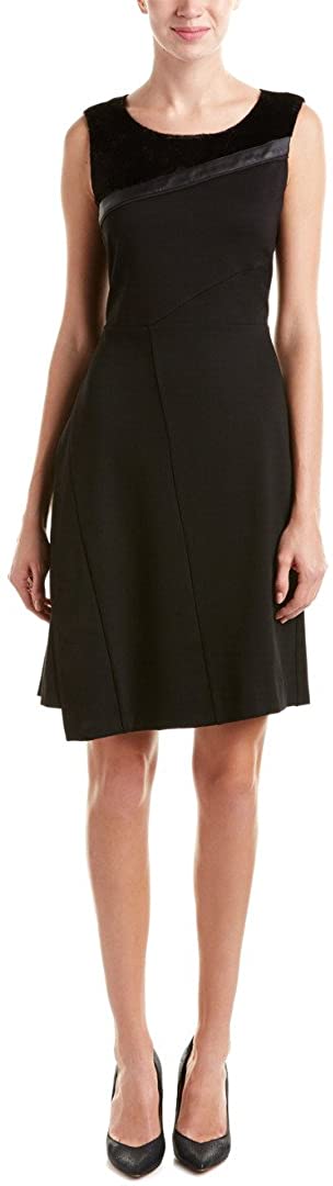 Price:$31.99 Lysse Womens Elmet Ponte Faux Leather Trim Cocktail Dress Black M at Amazon Women’s Clothing store