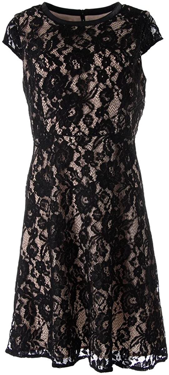 Price:$26.99    Dylan Gray Women's Short Sleeve Lace A-Line Dress Size 8 Black  Dylan Gray  Clothing