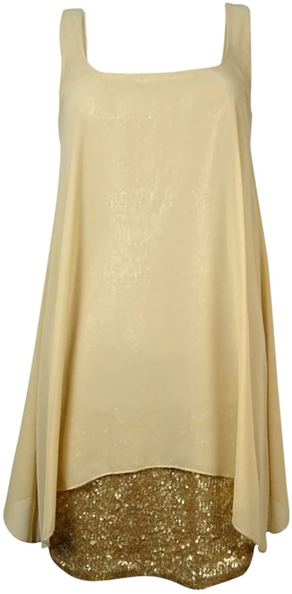 Price:$16.95 Ali & Jay Women's 'Bella' Chiffon Overlay Sequined Dress at Amazon Women’s Clothing store