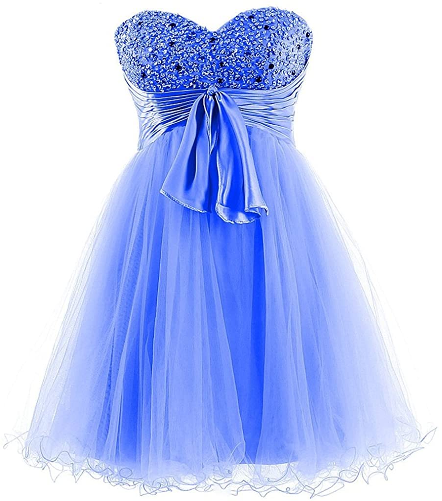 Price:$59.00    Snowskite Womens Sweetheart Short Tulle Beaded Prom Cocktail Dress Homecoming Dress  Clothing