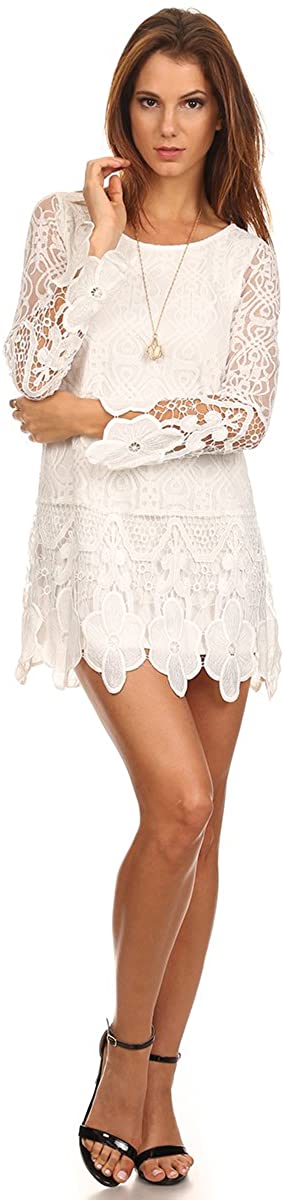 Price:$30.98    MeshMe Womens Nora - Crochet Lace Dress  Clothing
