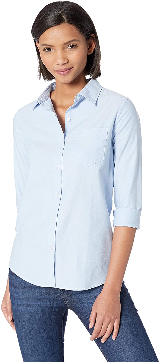 Price:$20.50    Amazon Essentials Women's Classic Fit Long Sleeve Button Down Oxford Shirt  Clothing