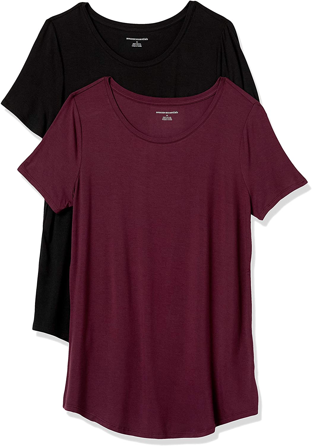 Price:$13.70    Amazon Essentials Women's 2-Pack Short-Sleeve Scoopneck Tunic  Clothing