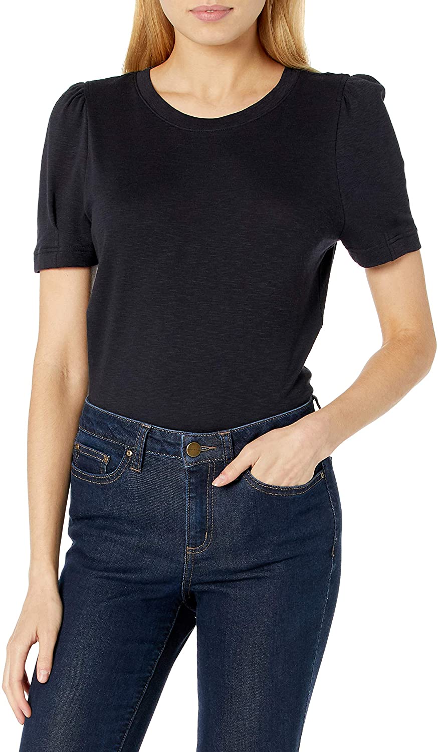Price:$15.67    Amazon Brand - Daily Ritual Women's Cotton Modal Stretch Slub Puff Sleeve T-Shirt  Clothing