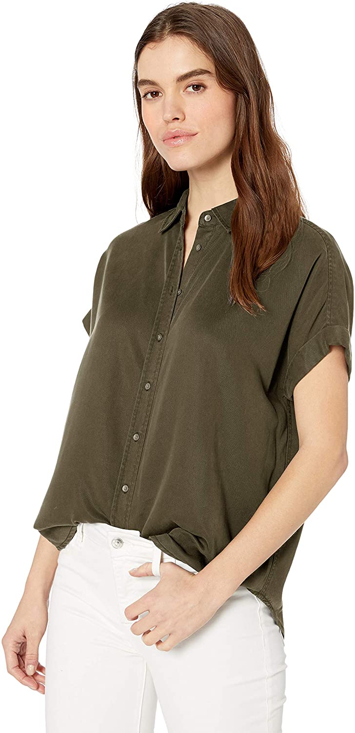 Price:$25.48    Amazon Brand - Daily Ritual Women's Tencel Relaxed-Fit Short-Sleeve Shirt  Clothing