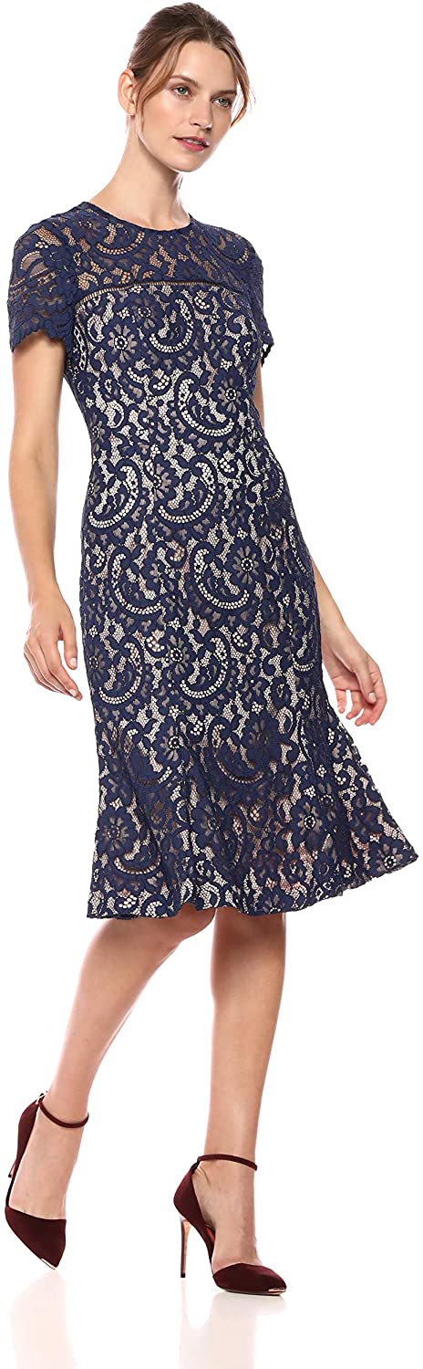 Price:$92.21    Eliza J Women's Lace Midi Sheath Dress  Clothing