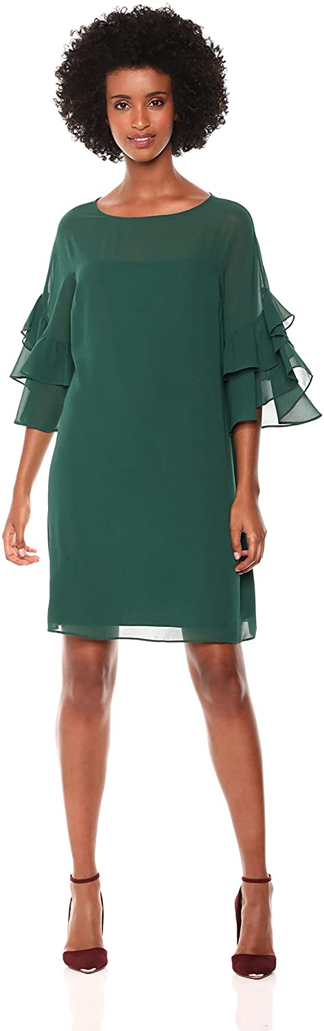 Price:$123.73    Vince Camuto Women's Soufle Chiffon Shift Dress  Clothing