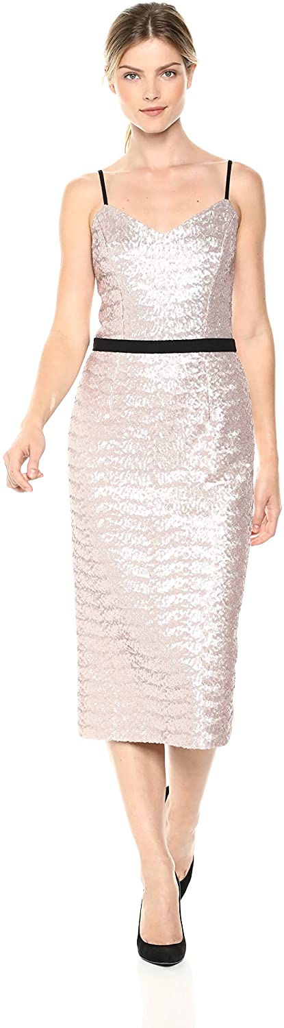 Price:$67.93    Dress the Population Women's Emma Sequin Sleeveless Fitted Midi Sheath Dress  Clothing