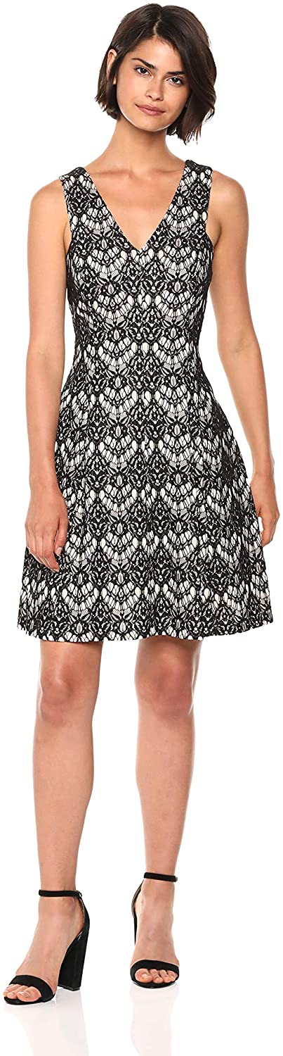 Price:$14.94    kensie Women's Bonded Scallop Lace Dress  Clothing