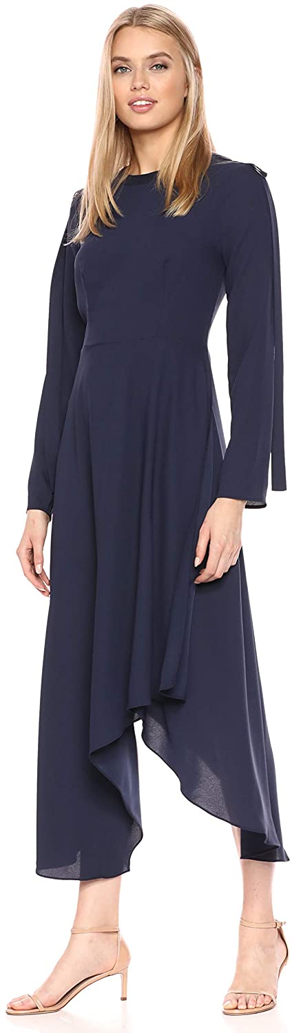 Price:$298.00    BCBGMAXAZRIA Women's Asymmetric Pleather-Trimmed Dress  Clothing