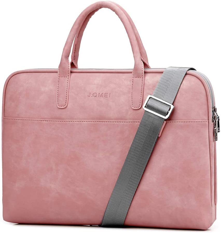 Price:$0.00    SHUL Leather Laptop Shoulder Bag 14.6 inch Computer Case Sleeve Business Office Briefcase Messenger Bags Handbag for Women Ladies Pink  Computers & Accessories