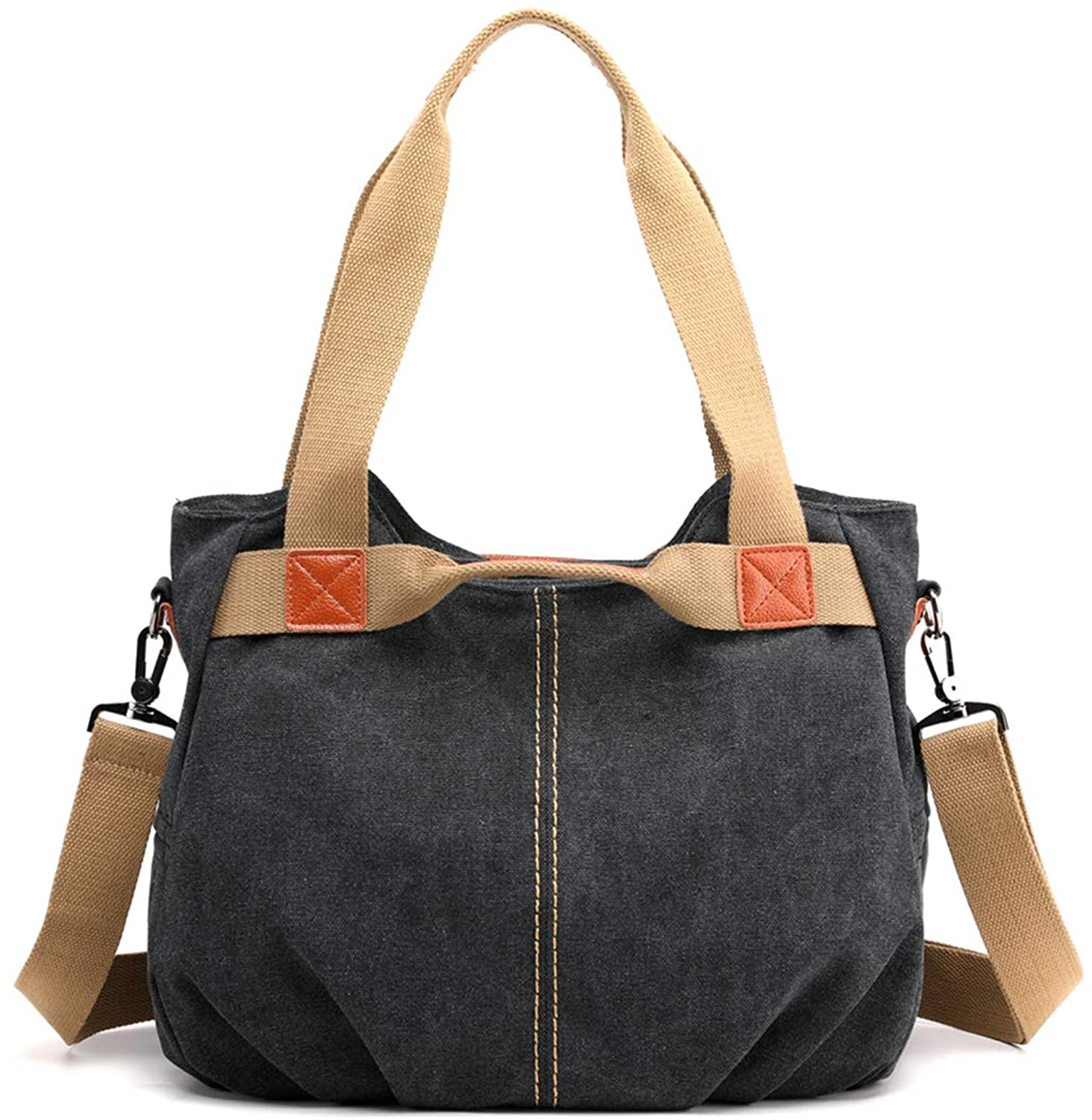Price:$27.99    Luo-heng Women's Ladies Shoulder Hobo Tote Bag Casual Vintage Crossbody Canvas Daily Purse Top Handle Shopper Handbag  Clothing