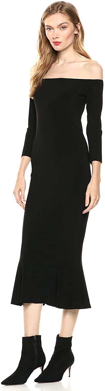 Price:$146.40    Norma Kamali Women's Off Shoulder Fishtail Dress to Knee  Clothing