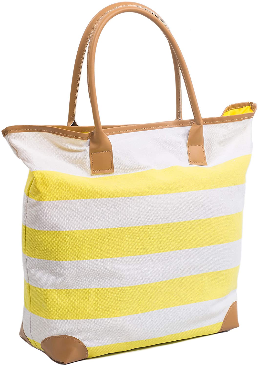 Price:$16.99    Beach Bag Canvas Tote Bags Striped Summer Nautical Tote Shopper for Ladies size 18" x 12" x 5" Airee Fairee  Clothing