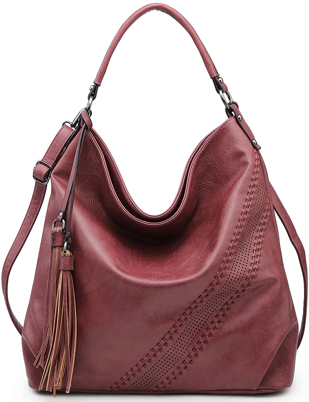 Price:$35.99    Large Hobo Bags for Women Purses and Handbags Ladies Designer Shoulder Bag Burgundy  Shoes