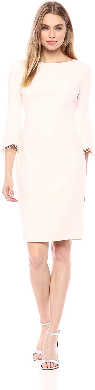 Price:$38.39 Calvin Klein Women's Circle Trim at Bell Sleeve Cuff Sheath Cd8c16hm at Amazon Women’s Clothing store