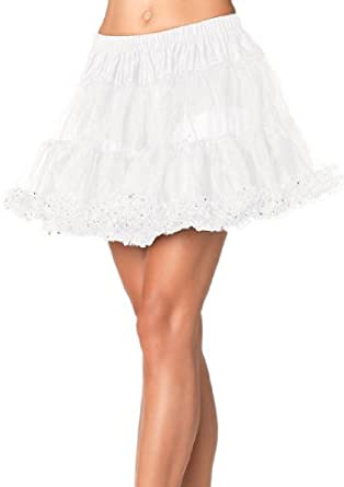 Price:$0.00    Ruffled Sheer Crystalline Petticoat, Asst. Colors Greatlookz Colors  White  Clothing