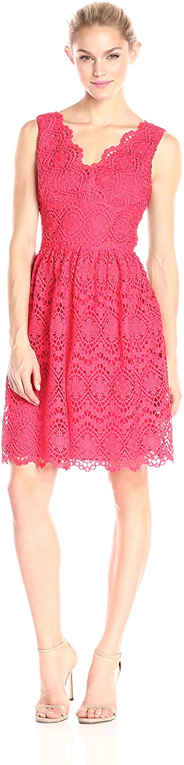 Price:$94.25    Adrianna Papell Women's Petite Sleeveless Fit-and-Flare Dress  Clothing