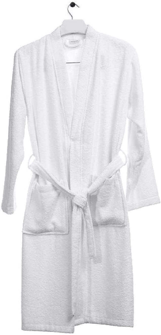Price:$38.90    100% Cotton Waffle Weave Robe Kimono Spa Bathrobe Made in Turkey Diamond Pattern Unisex (White, Small / Medium)  Clothing