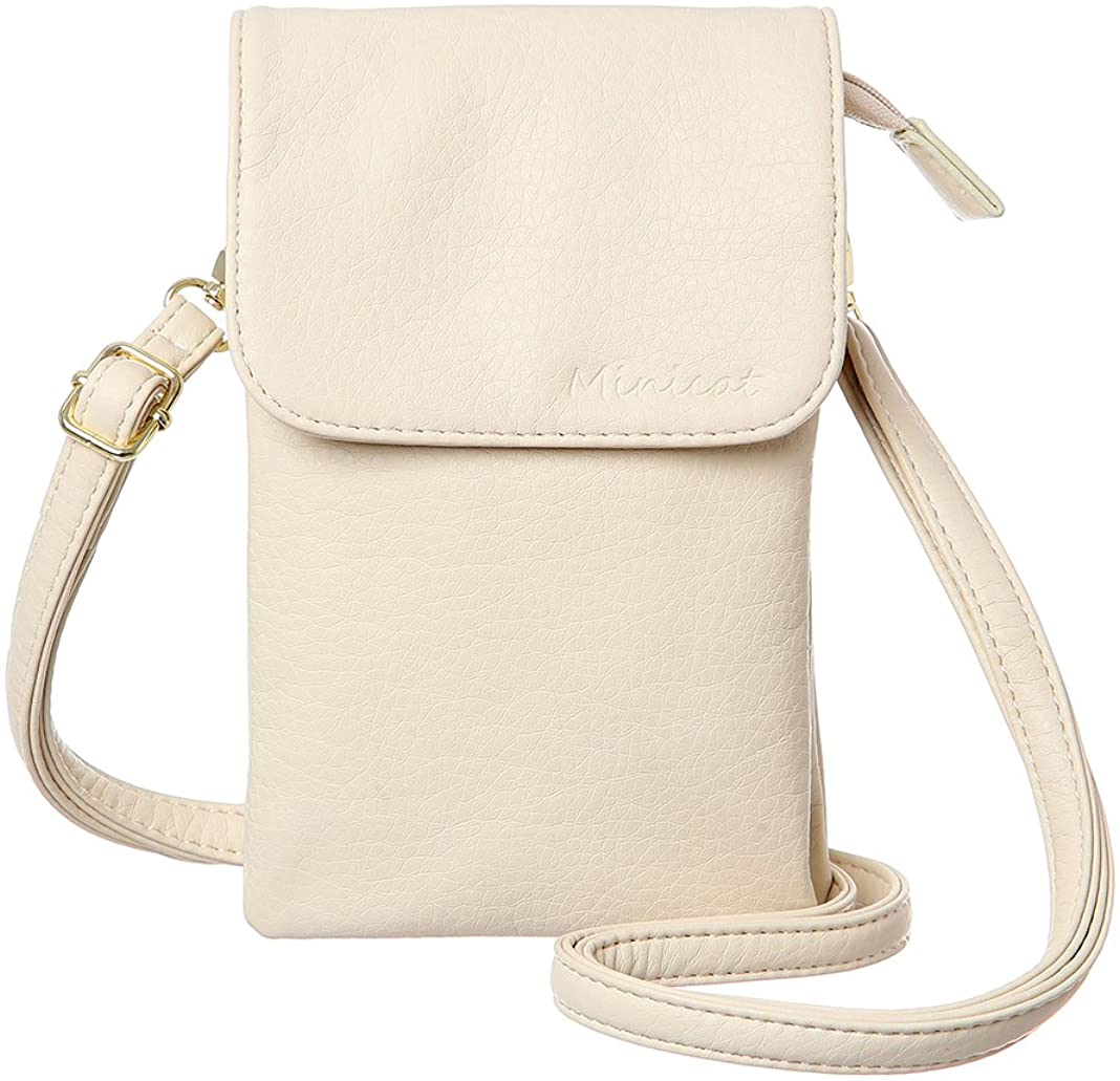 Price:$17.99 MINICAT Roomy Pockets Series Small Crossbody Bags Cell Phone Purse Wallet for Women(Beige-upgraded)  Handbags   