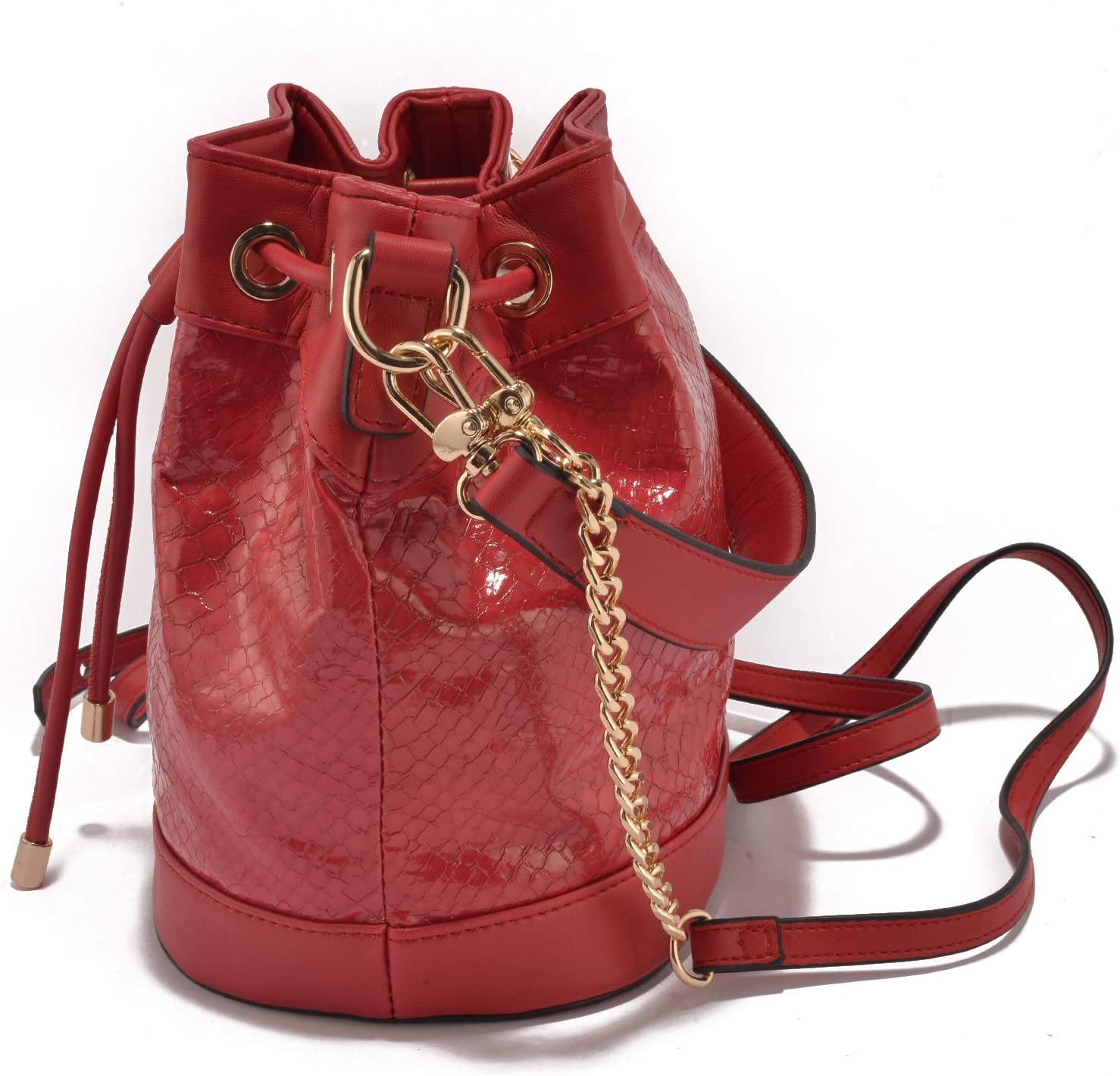 Price:$0.00    cutequeen Girls Red Snake Faux Leather Cross Body Drawstring Bag Hand Shoulder Lady Bag(pack of 1)  Kitchen & Dining