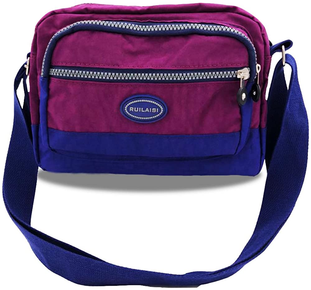 Price:$13.96 Women Crossbody Messenger Shoulder Bags Casual Multi Pocket Waterproof handbags Ladies Bag (Purple)  Handbags   