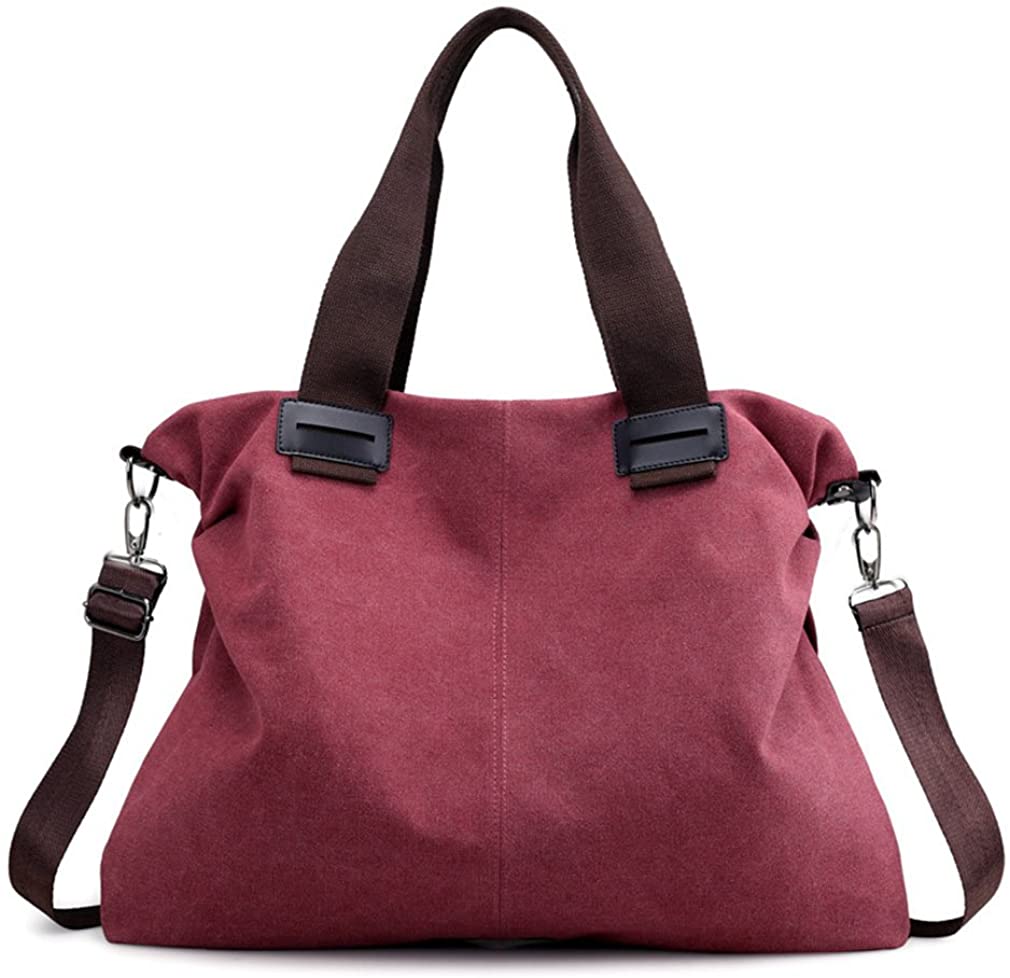 Price:$23.98    Lady's Vintage Canvas Work Totes Shoulder Bags Travel Purse Crossbody Bag (Red)  Shoes