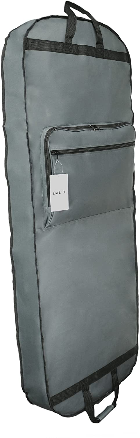 Price:$17.99   | DALIX 60" Professional Garment Bag Cover Suits Dresses Gowns Foldable Shoe Pocket in Gray | Garment Bags