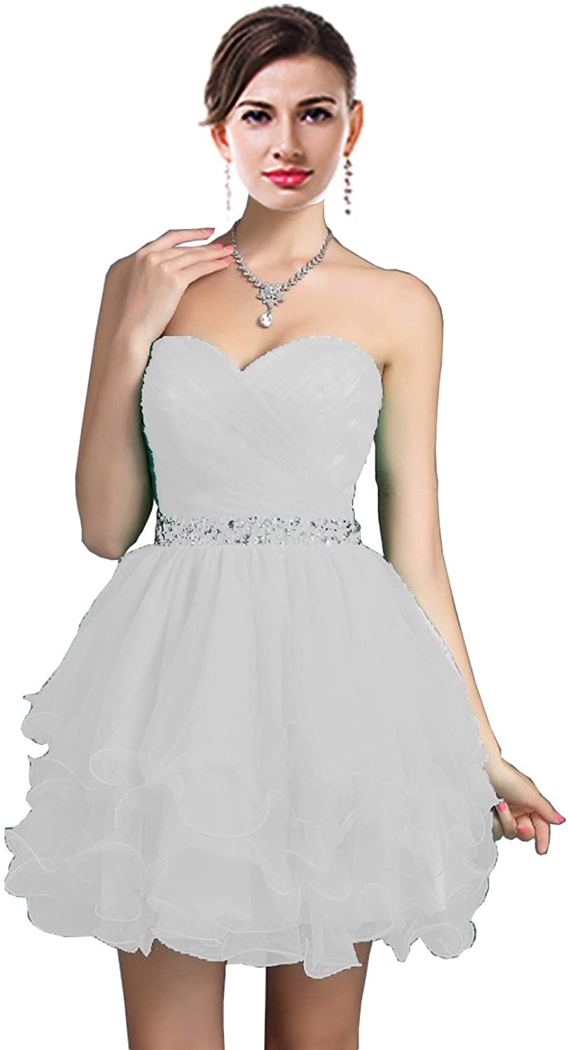 Price:$0.00    ThaliaDress Sweetheart Rhinestone Short Party Homecoming Dresses Prom Gowns T021LF White US12  Clothing