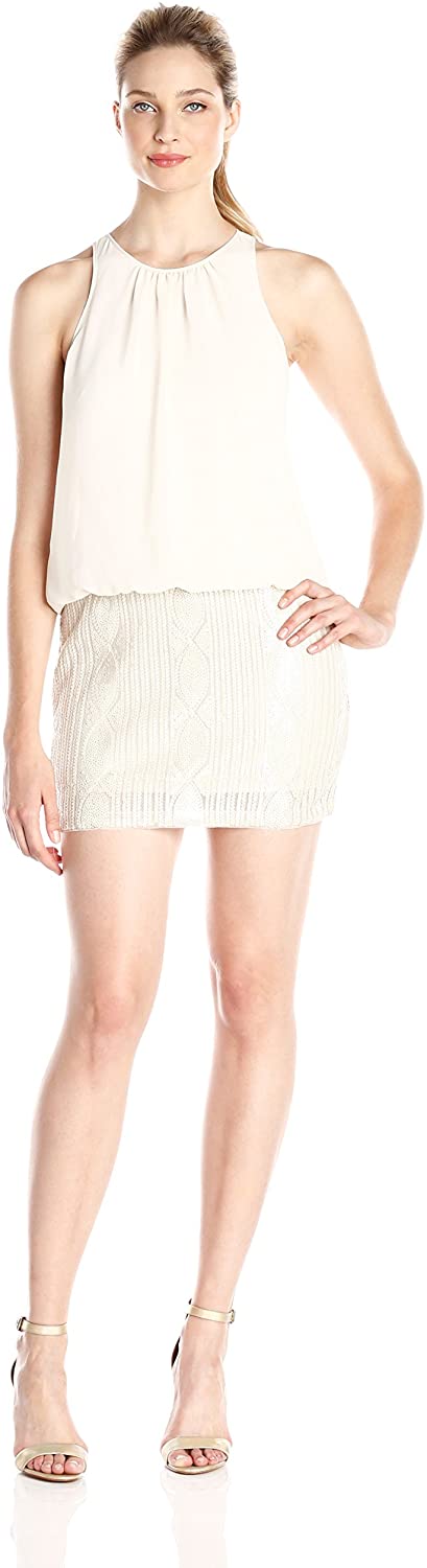 Price:$98.89    Aidan by Aidan Mattox Women's Sleeveless Beaded-Skirt Blouson Dress  Clothing