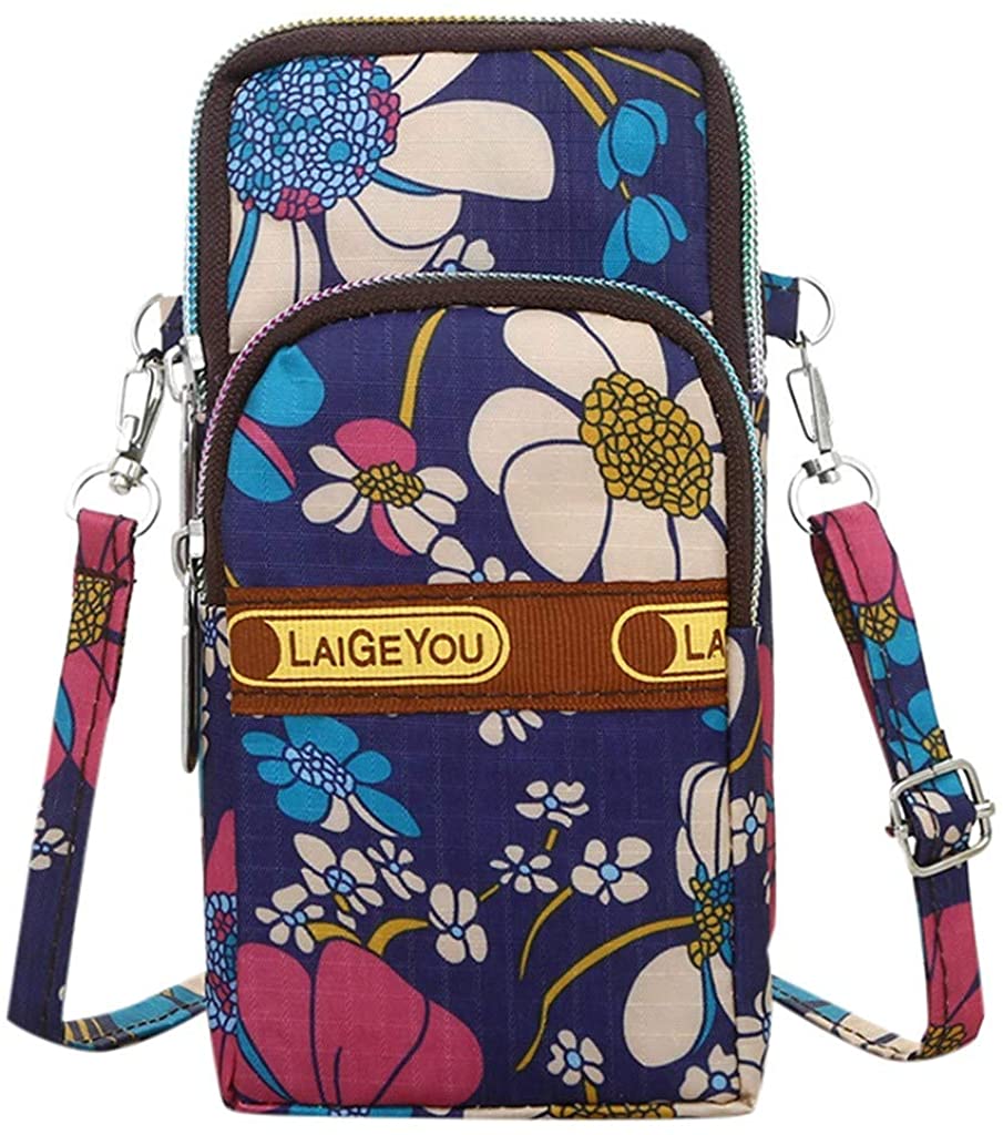 Price:$3.99 Clearance！Women Print Wallet Zip Around Messenger Wristlet Coin Key Cellphone Bag Handbag Small Crossbody Travel Purse  Handbags   