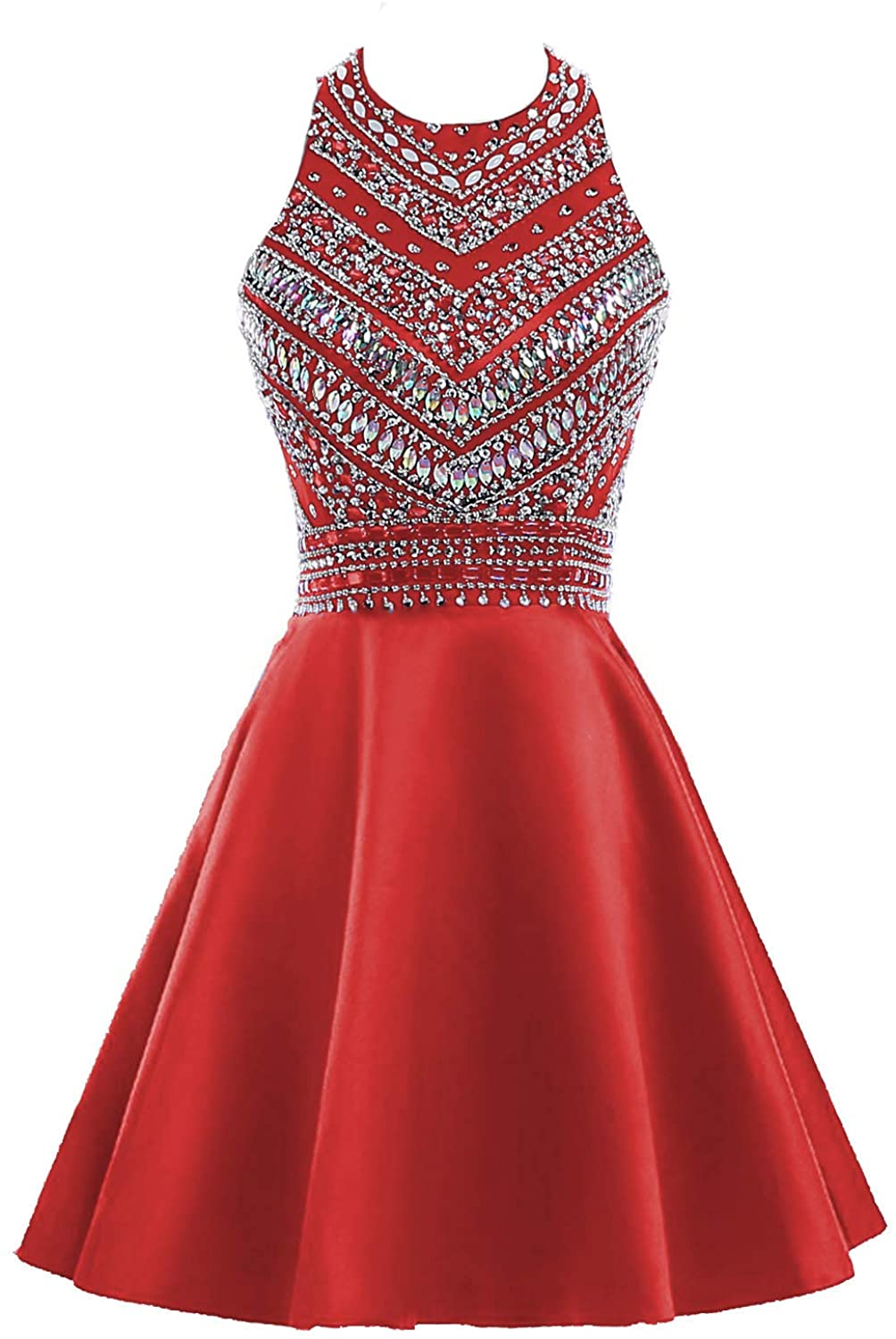 Price:$65.00    HEIMO Women's Sparkly Beaded Homecoming Dresses Sequined Prom Gowns Short H212  Clothing