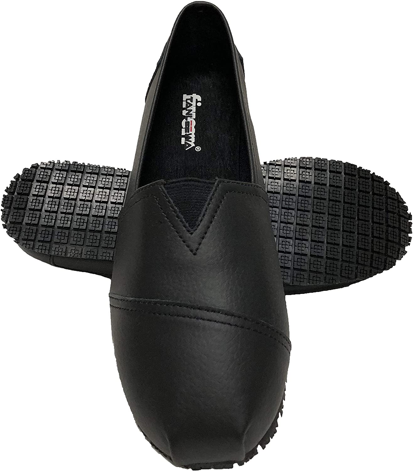 Price:$19.99   | Townforst Womens Jess Leather Slip Resistant Slip On Shoes | Shoes