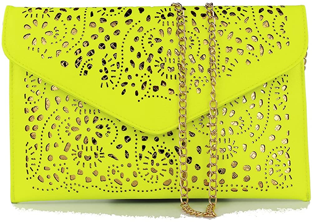 Price:$11.99    Fashion Handbags 2019 Summer Women Chain Bag Cute Shoulder Handbags Small Cute Fashion Women Shoulder Bag Evening Clutch Bags Party Evening Purses Ladies Girl Day Clutch Party Cutout Bag (Lemon Green)  Clothing