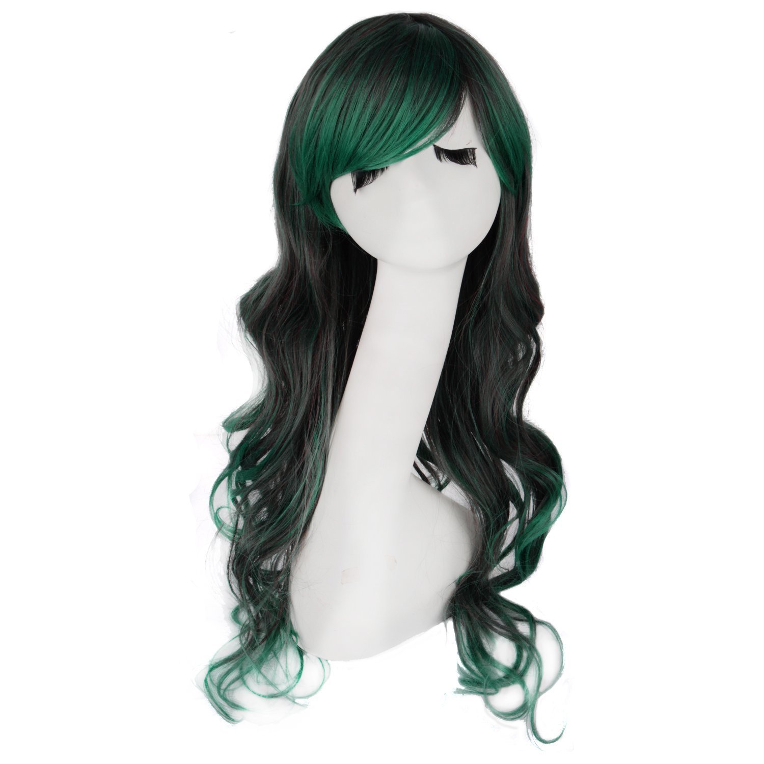 Price:$9.99    MapofBeauty 28" Wavy Multi-Color Lolita Cosplay Party Wig (Brown/Dark Green)  Beauty