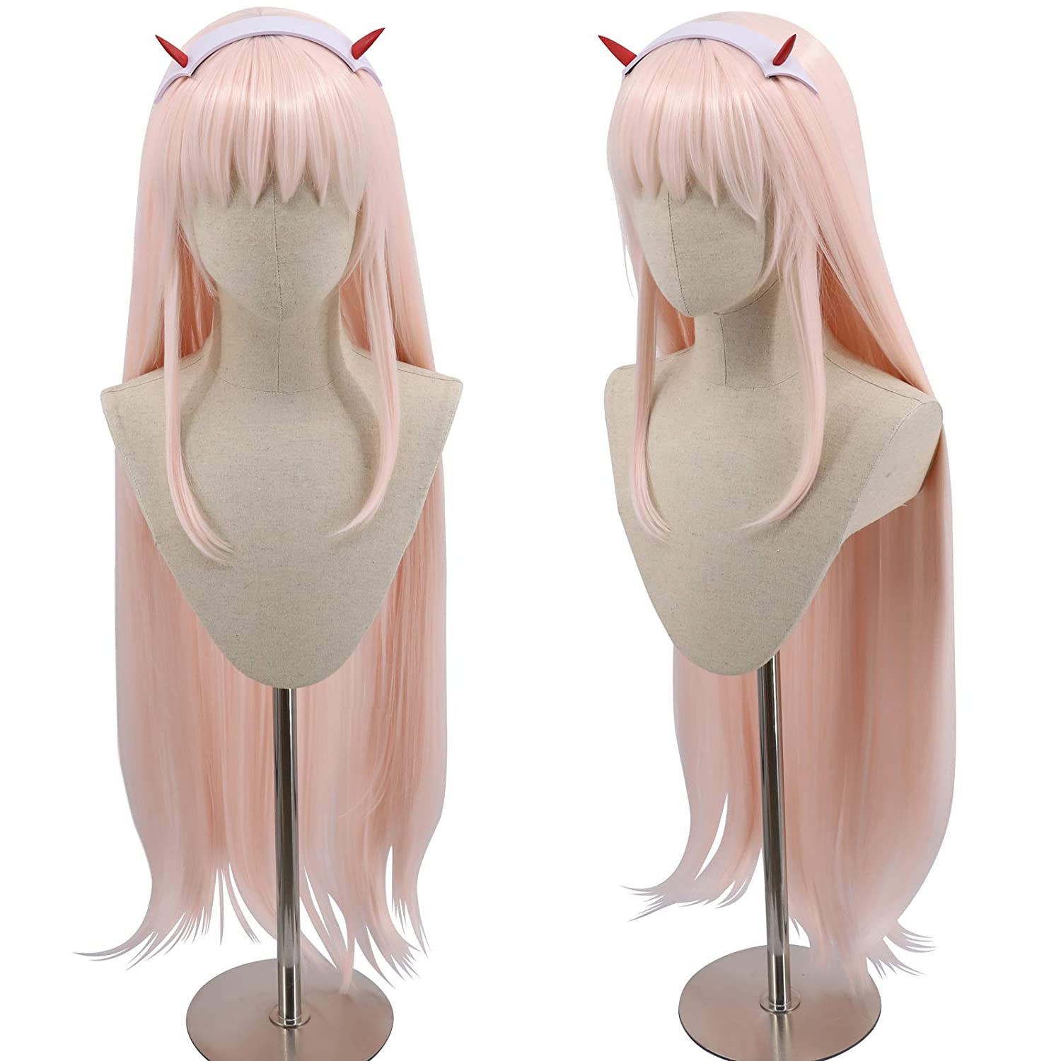 Price:$36.99    Hulaidywig Zero Two Code 002 Cosplay Wig + Headband  Beauty