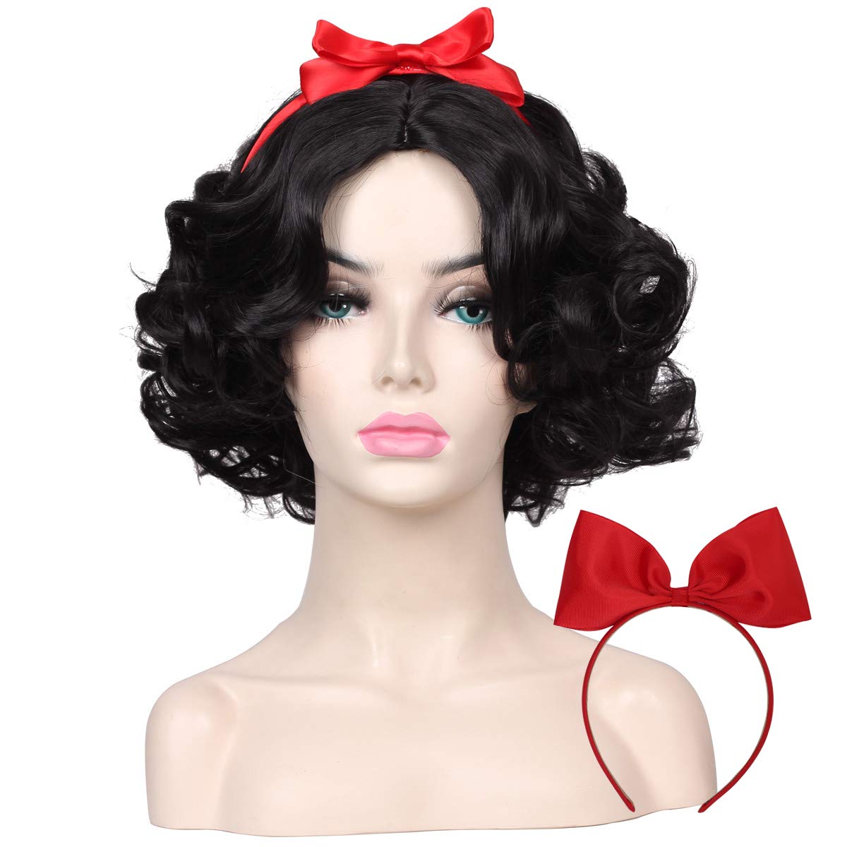 Price:$18.90    ColorGround Women’s Short Black Prestyled Curly Cosplay Costume Wig  Health & Personal Care
