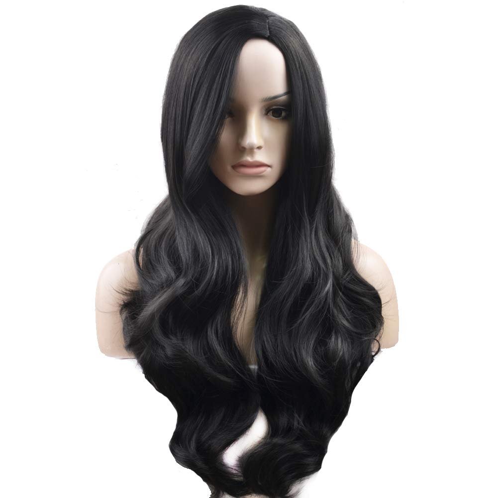 Price:$18.99    BERON Long Curly Charming Full Wigs for Cosplay Girls Party with Wig Cap (Black)  Beauty