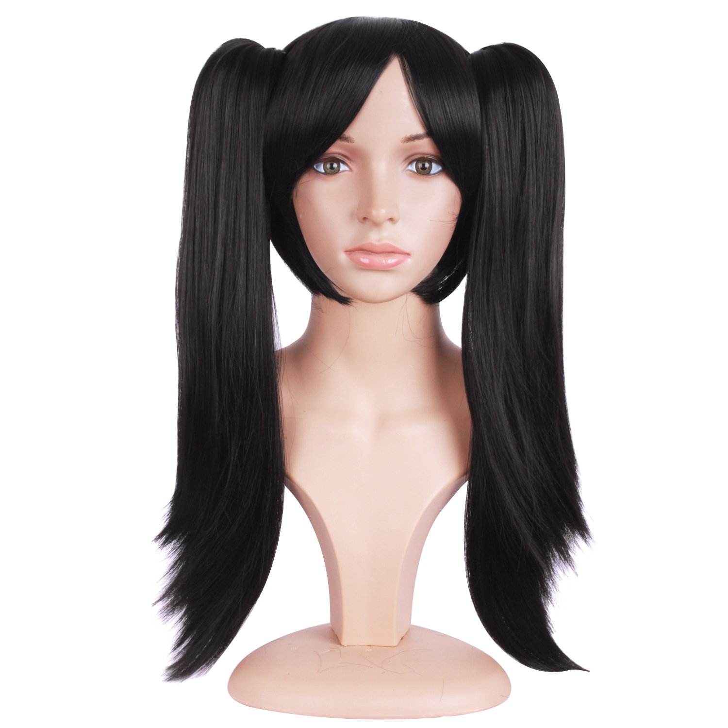 Price:$17.99    MapofBeauty 20"/50cm Double Tail Straight Hair Cosplay Braided Wigs (Black#4)  Beauty