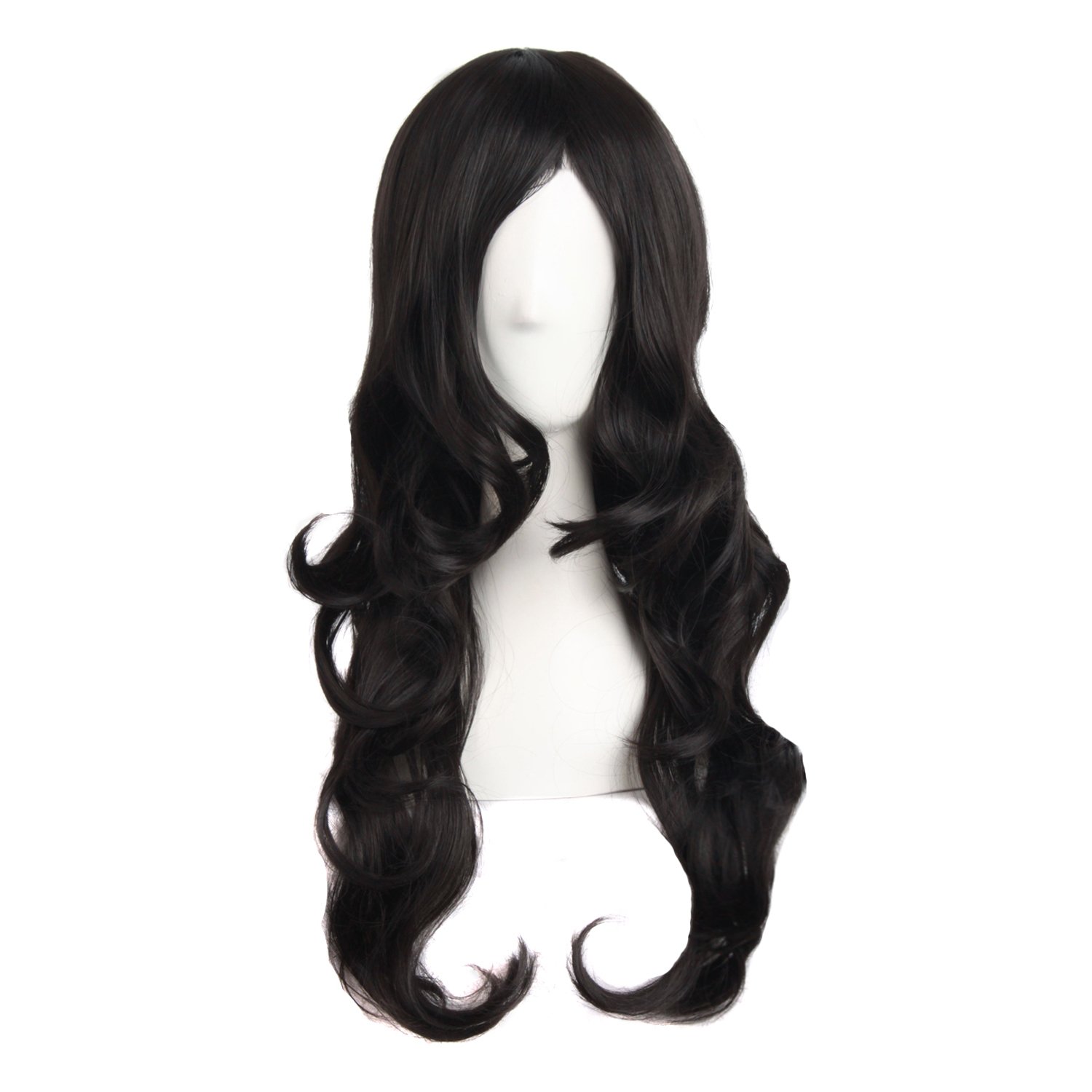 Price:$9.99     MapofBeauty 24 Inch/60cm Charming Synthetic Fiber Long Wavy Hair Wig Women's Party Full Wig (Black)   Beauty