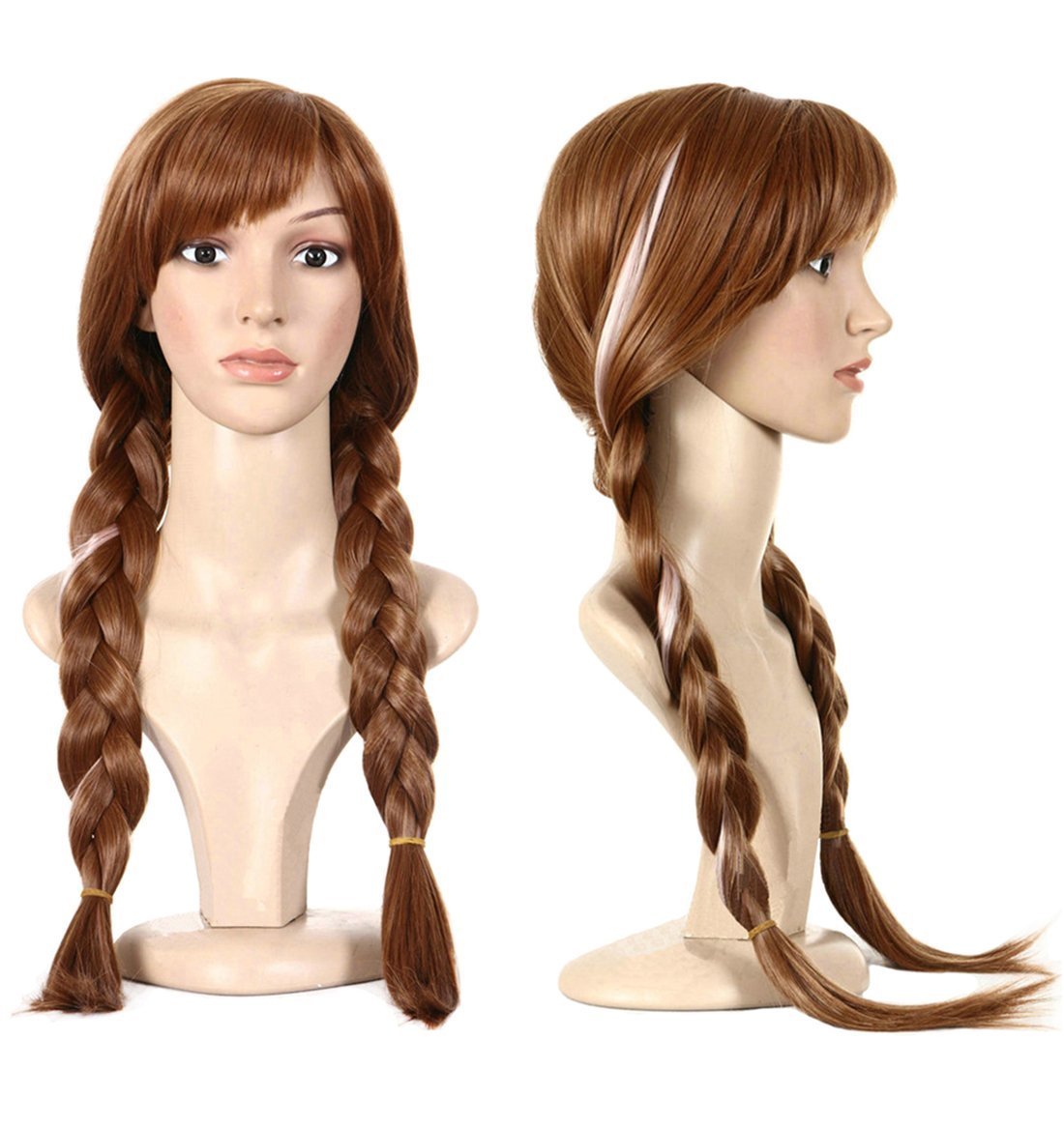 Price:$17.99    Anogol Hair Cap+Movie Braided Wig for Cosplay Wig Brown Braid Princess Wigs for Women Girls Halloween Costume (Brown,1-Pack)  Beauty
