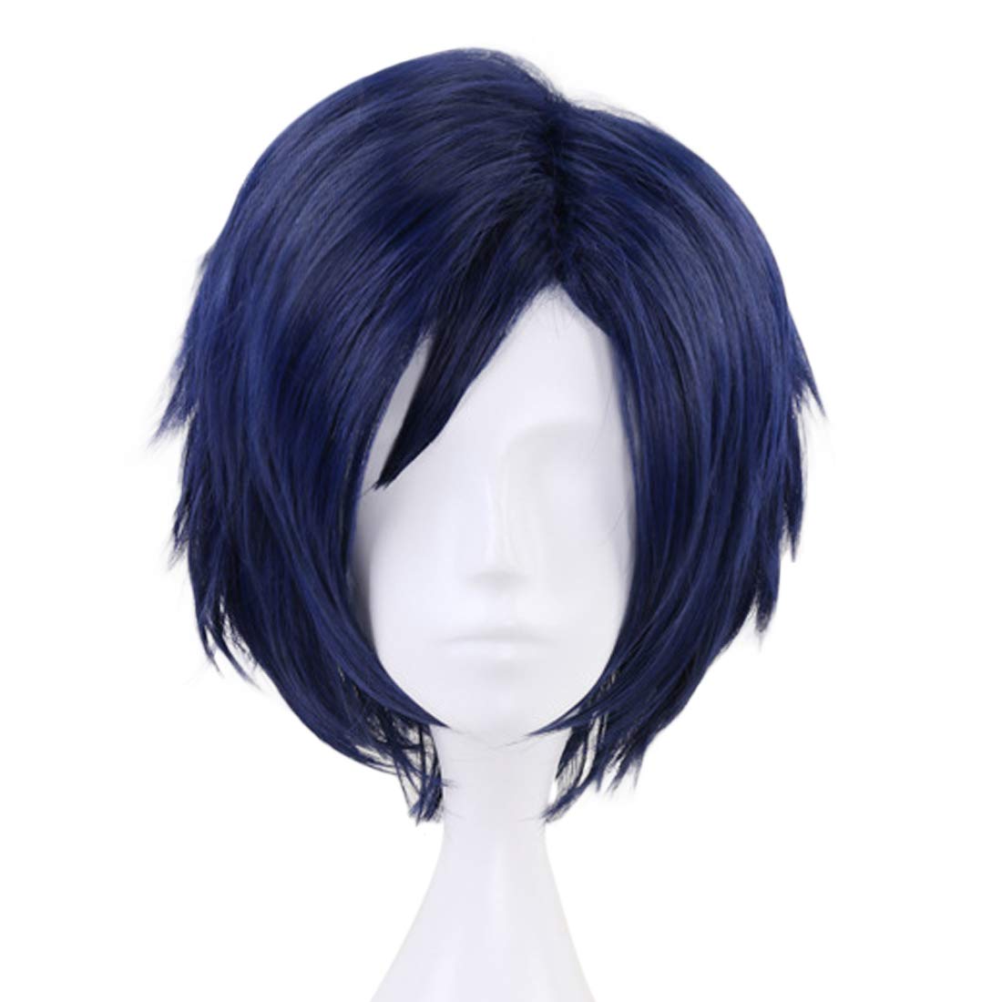 Price:$15.88    JoneTing Synthetic Wig for Men Short Wavy Blue Wigs Cospaly Costume Wig for Halloween  Beauty
