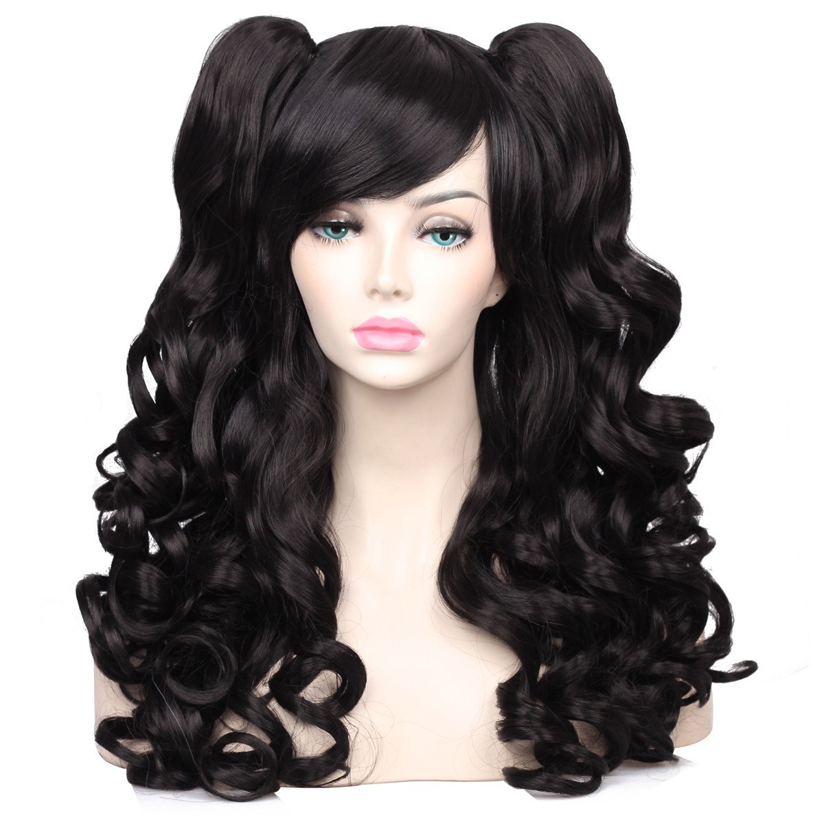 Price:$27.90    ColorGround Long Curly Cosplay Wig with 2 Ponytails(Black)  Beauty