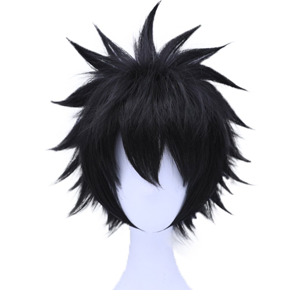 Price:$14.88    Anogol Hair Cap+ Short Wavy Layered Black Cosplay Wig Synthetic Hair Full Wigs for Costume  Beauty