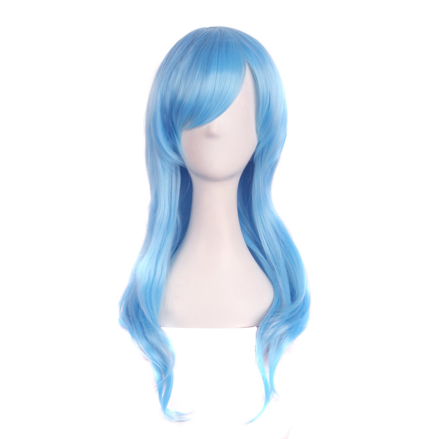 Price:$8.99     MapofBeauty 28" 70cm Long Curly Hair Ends Costume Cosplay Wig (Azure)   Hair Replacement Wigs   Beauty